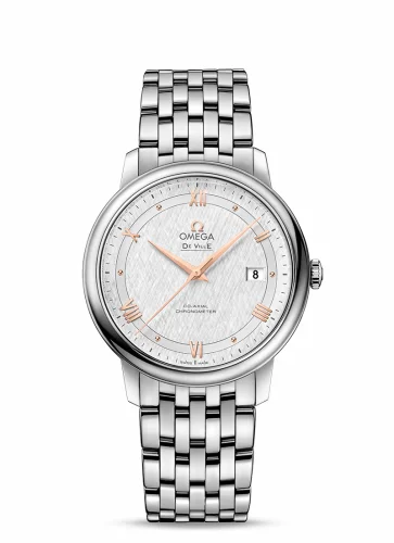 Omega De Ville Prestige Co-Axial 39.5 Stainless Steel / Vintage Silver Silk / Bracelet 424.10.40.20.02.004 (42410402002004)